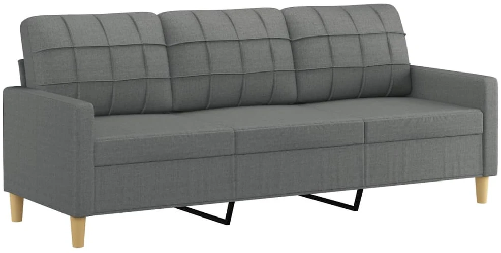 Sofa Sofos komplektas su pagalvėlėmis, 3 dalių, pilkas, audinys
