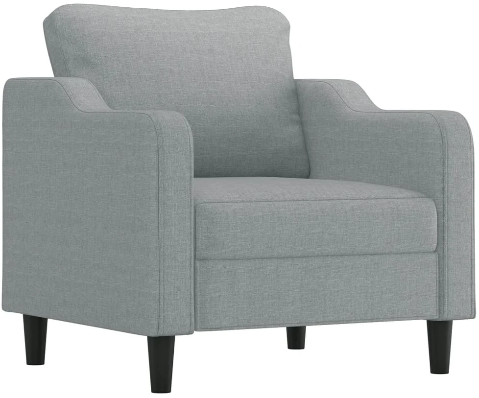Sofa Sofos komplektas su pagalvėlėmis, 3 dalių, pilkas, audinys