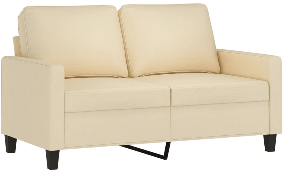 Sofa Sofos komplektas su pagalvėlėmis, 3 dalių, kreminis, audinys