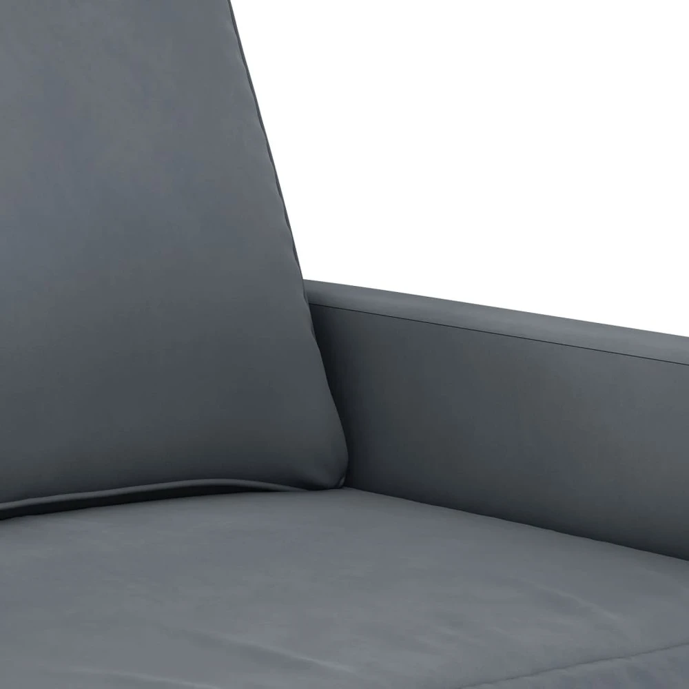 Sofa Sofos komplektas su pagalvėlėmis, 3 dalių, pilkas, aksomas