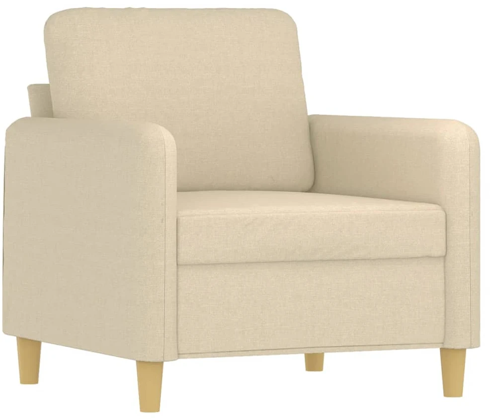 Sofa Sofos komplektas su pagalvėlėmis, 3 dalių, kreminis, audinys