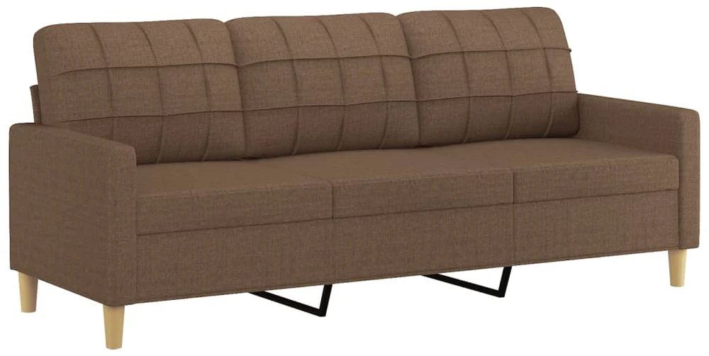 Sofa Sofos komplektas su pagalvėlėmis, 3 dalių, rudas, audinys