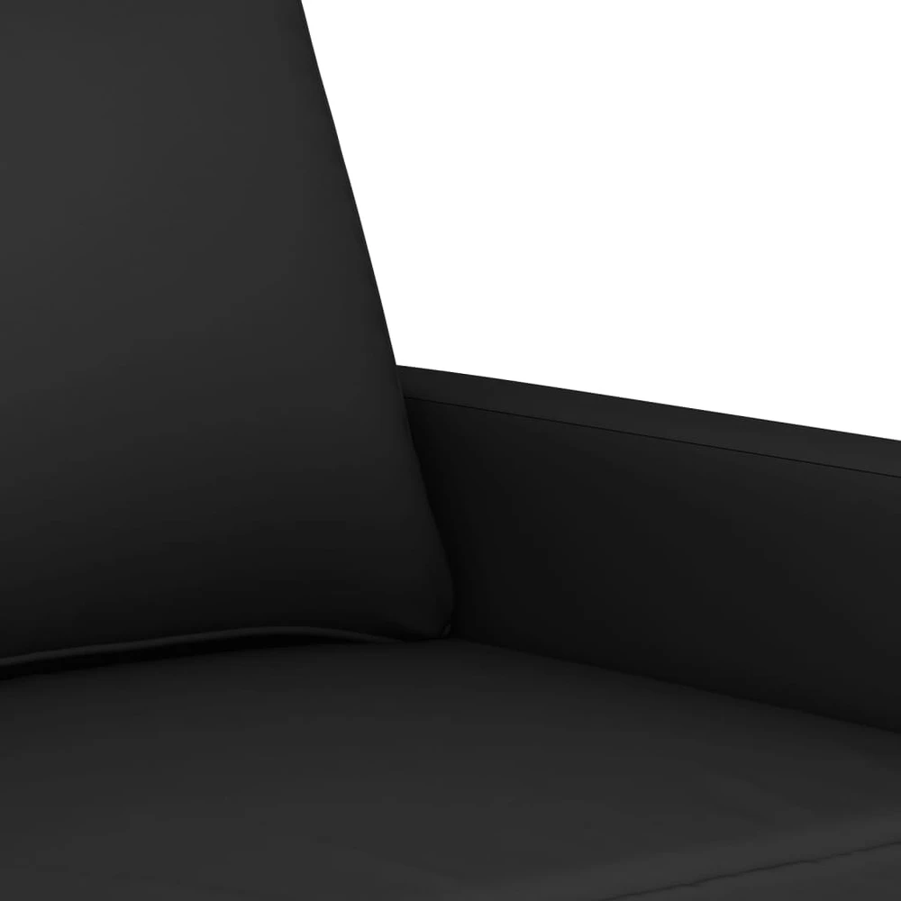 Sofa Sofos komplektas su pagalvėlėmis, 3 dalių, juodas, aksomas