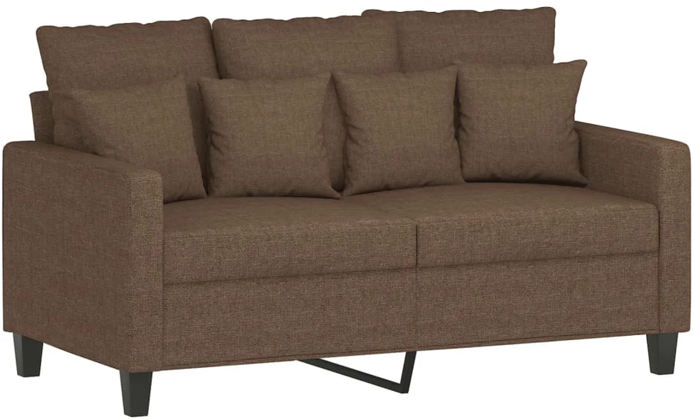 Sofa Sofos komplektas su pagalvėlėmis, 3 dalių, rudas, audinys