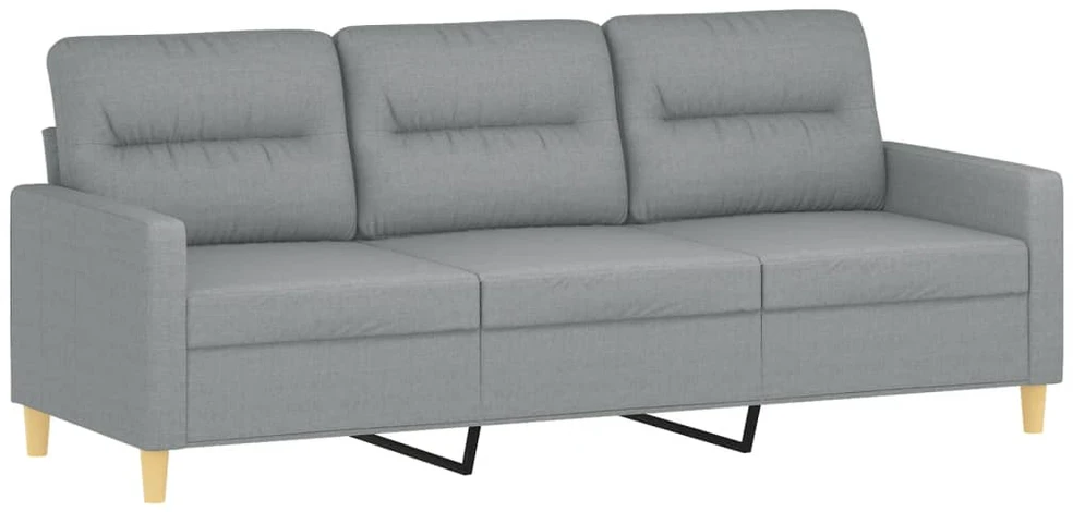 Sofa Sofos komplektas su pagalvėlėmis, 3 dalių, pilkas, audinys