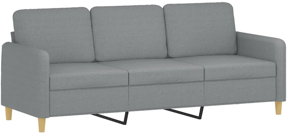 Sofa Sofos komplektas su pagalvėlėmis, 3 dalių, pilkas, audinys
