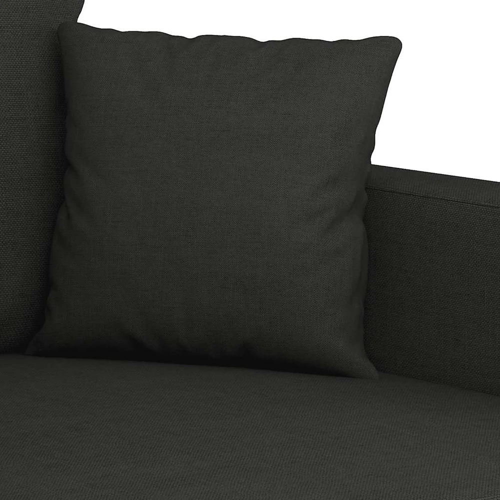 Sofa Sofos komplektas su pagalvėlėmis, 3 dalių, juodas, audinys