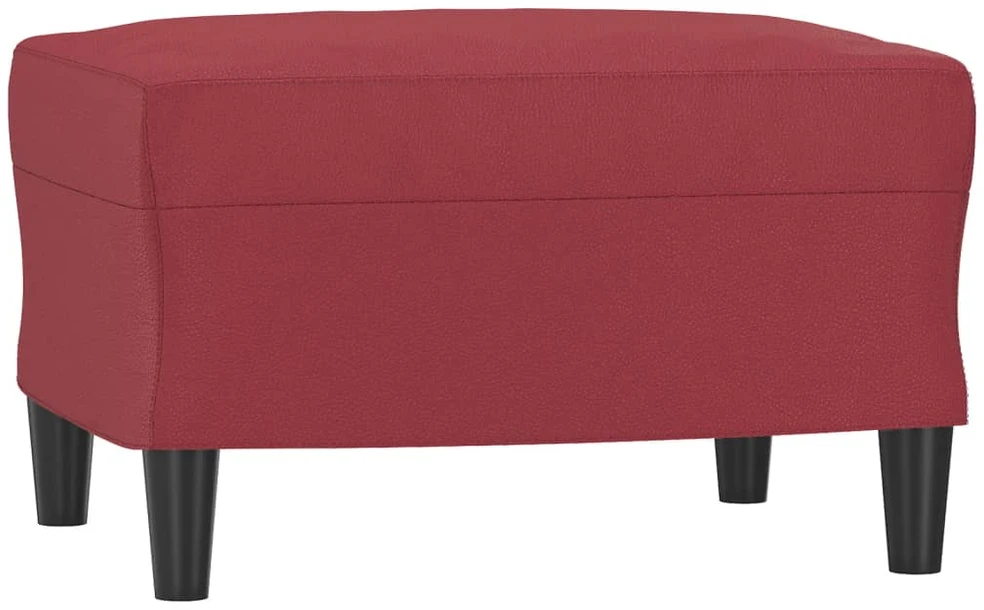Sofa Sofos komplektas su pagalvėlėmis, 3 dalių, vyno, dirbtinė oda