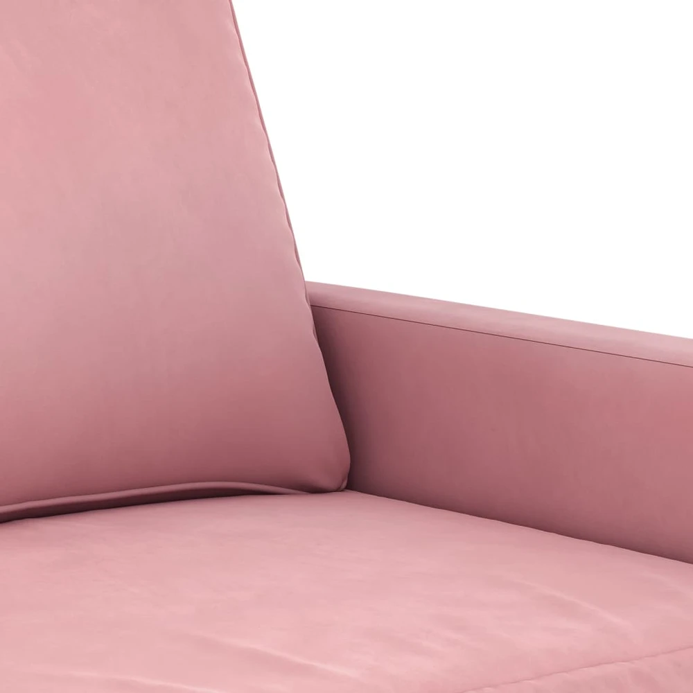 Sofa Sofos komplektas su pagalvėlėmis, 3 dalių, rožinis, aksomas