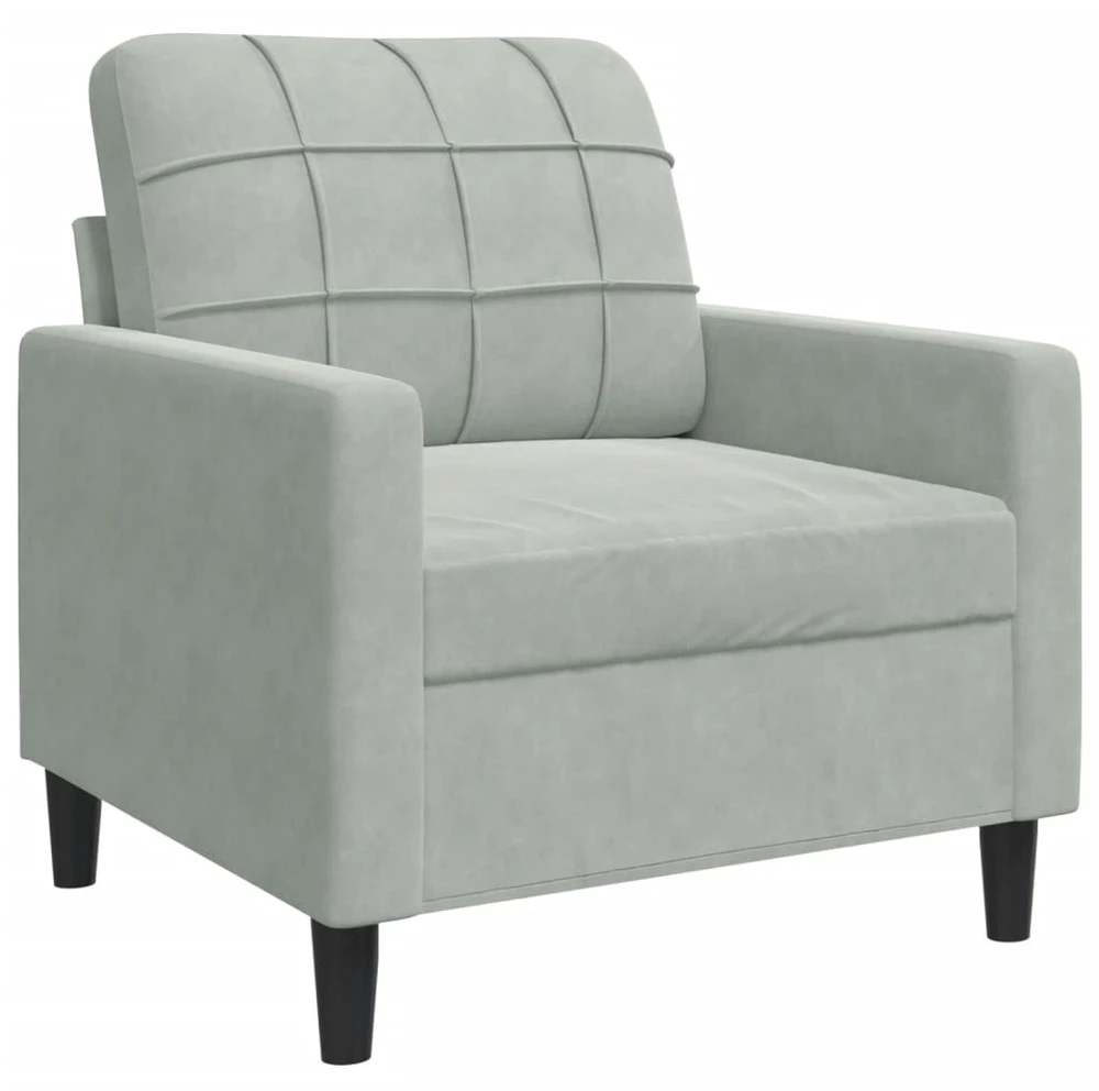 Sofa Sofos komplektas su pagalvėlėmis, 3 dalių, pilkas, aksomas