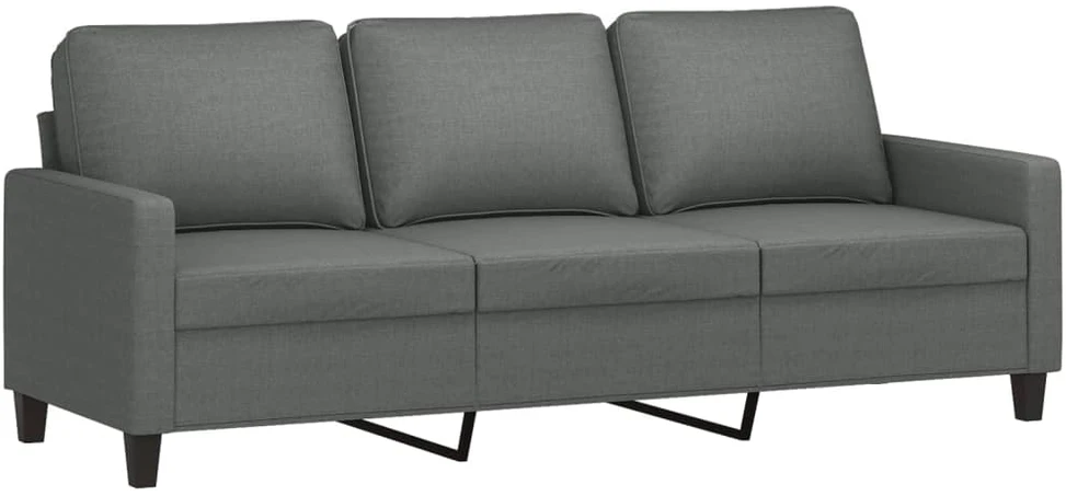 Sofa Sofos komplektas su pagalvėlėmis, 3 dalių, pilkas, audinys