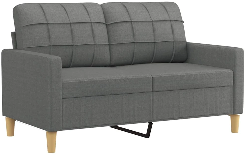 Sofa Sofos komplektas su pagalvėlėmis, 3 dalių, pilkas, audinys