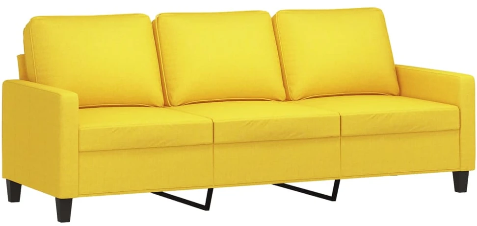 Sofa Sofos komplektas su pagalvėlėmis, 3 dalių, geltonas, audinys