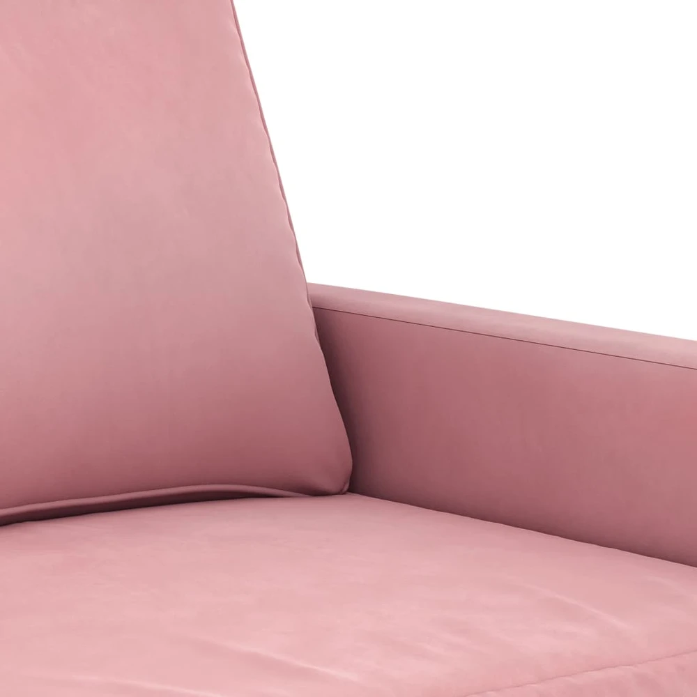 Sofa Sofos komplektas su pagalvėlėmis, 3 dalių, rožinis, aksomas