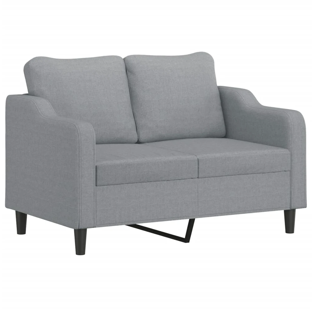 Sofa Sofos komplektas su pagalvėlėmis, 3 dalių, pilkas, audinys
