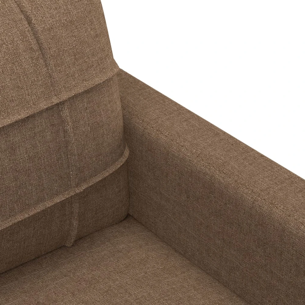 Sofa Sofos komplektas su pagalvėlėmis, 3 dalių, rudas, audinys