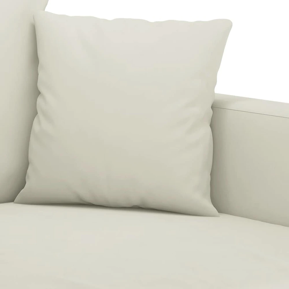 Sofa Sofos komplektas su pagalvėlėmis, 3 dalių, kreminis, aksomas