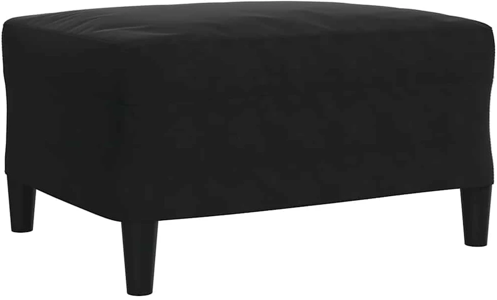 Sofa Sofos komplektas su pagalvėlėmis, 3 dalių, juodas, aksomas