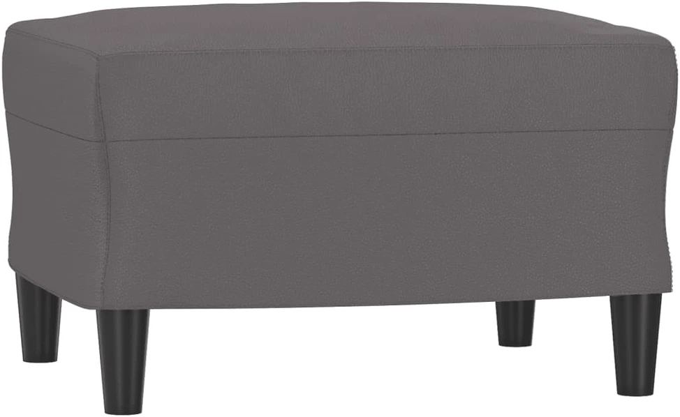 Sofa Sofos komplektas su pagalvėlėmis, 3 dalių, pilkas, dirbtinė oda