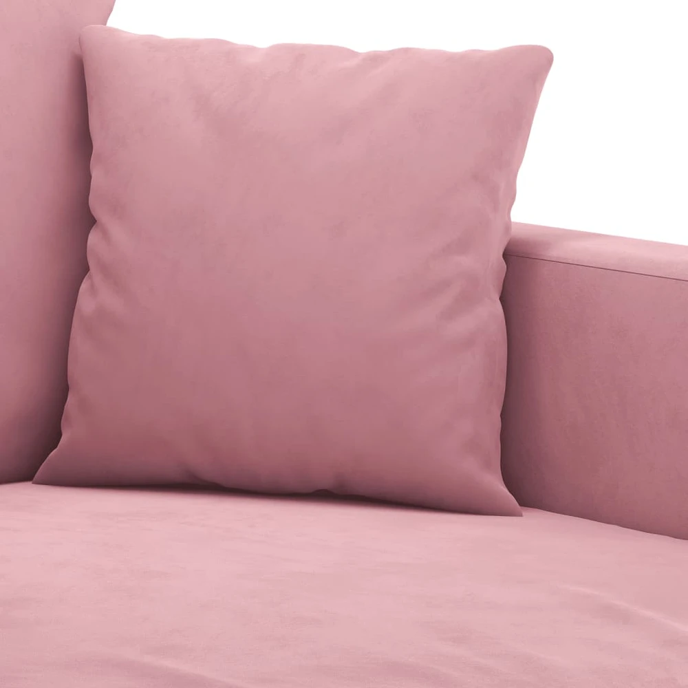 Sofa Sofos komplektas su pagalvėlėmis, 3 dalių, rožinis, aksomas