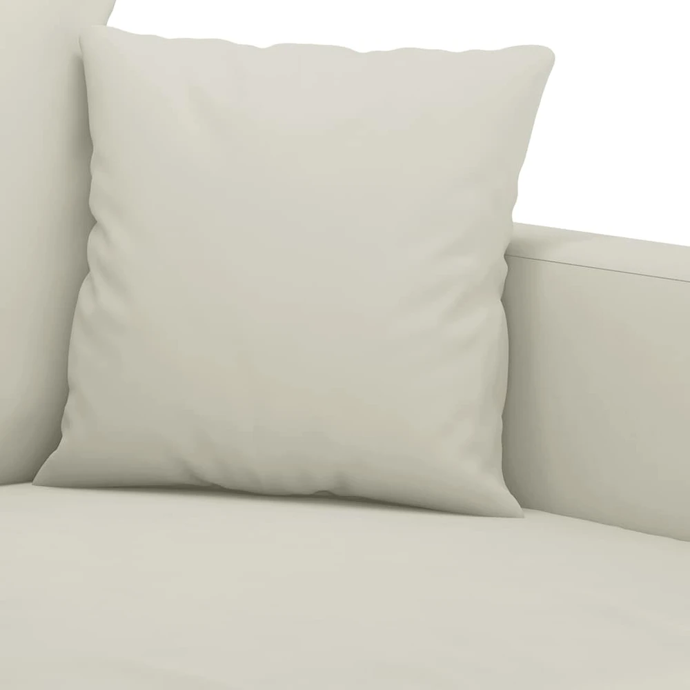 Sofa Sofos komplektas su pagalvėlėmis, 3 dalių, kreminis, aksomas