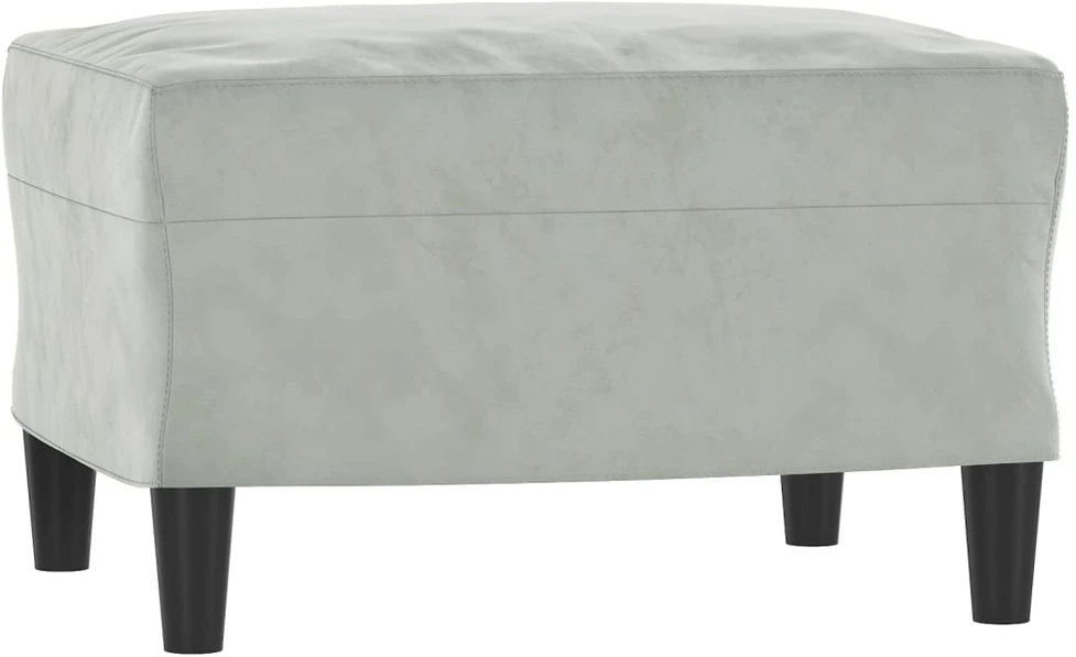 Sofa Sofos komplektas su pagalvėlėmis, 3 dalių, pilkas, aksomas