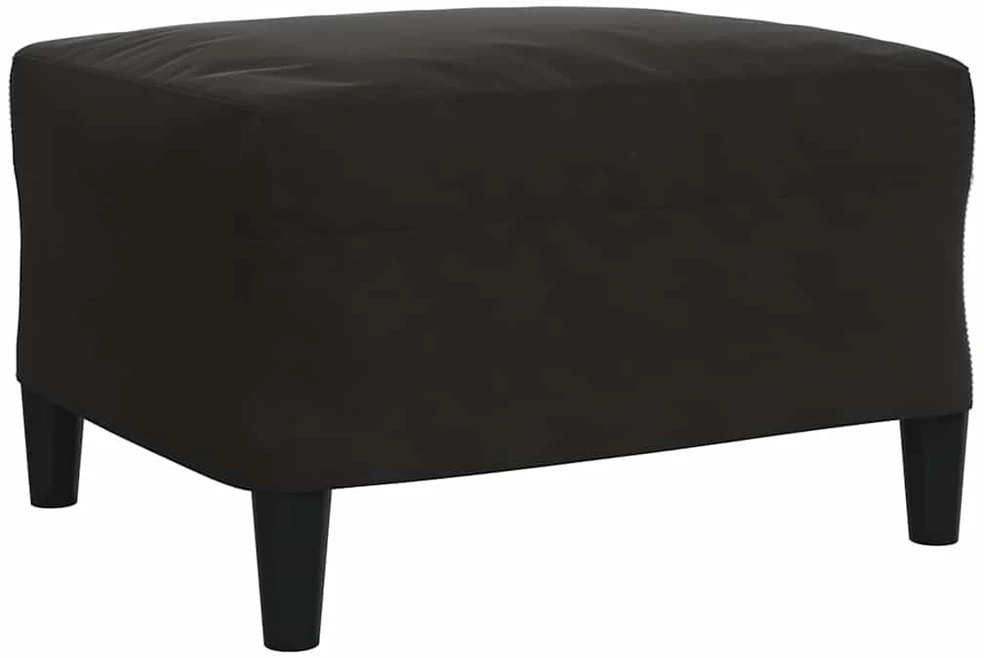 Sofa Sofos komplektas su pagalvėlėmis, 3 dalių, juodas, aksomas
