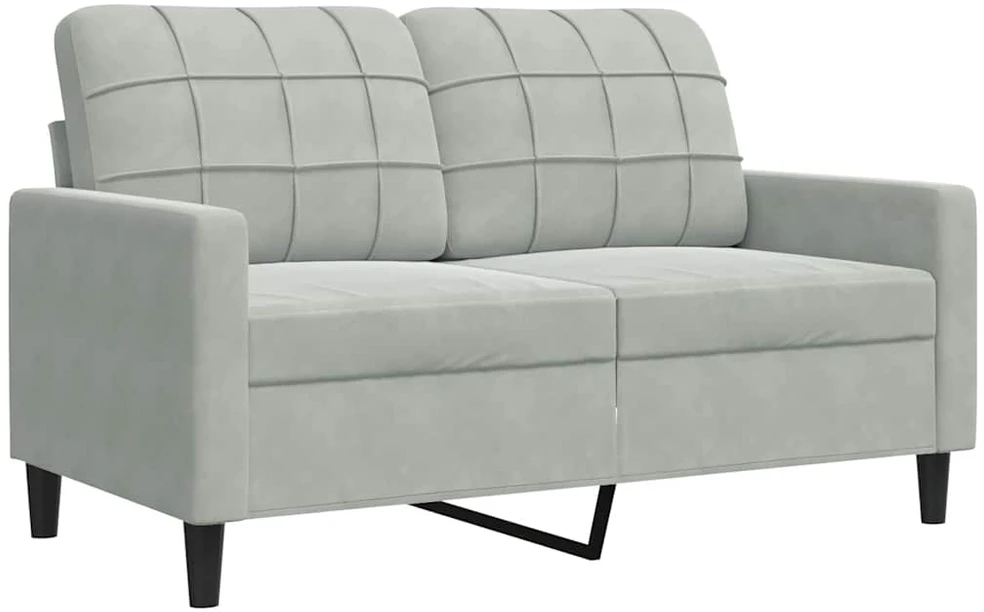 Sofa Sofos komplektas su pagalvėlėmis, 3 dalių, pilkas, aksomas