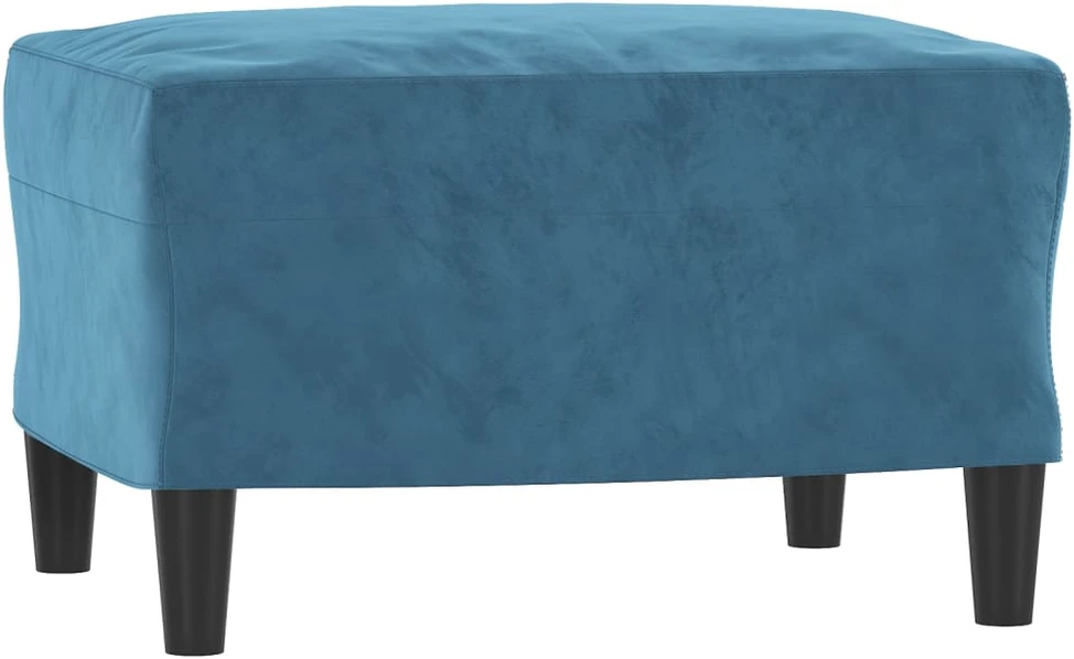 Sofa Sofos komplektas su pagalvėlėmis, 3 dalių, mėlynas, aksomas