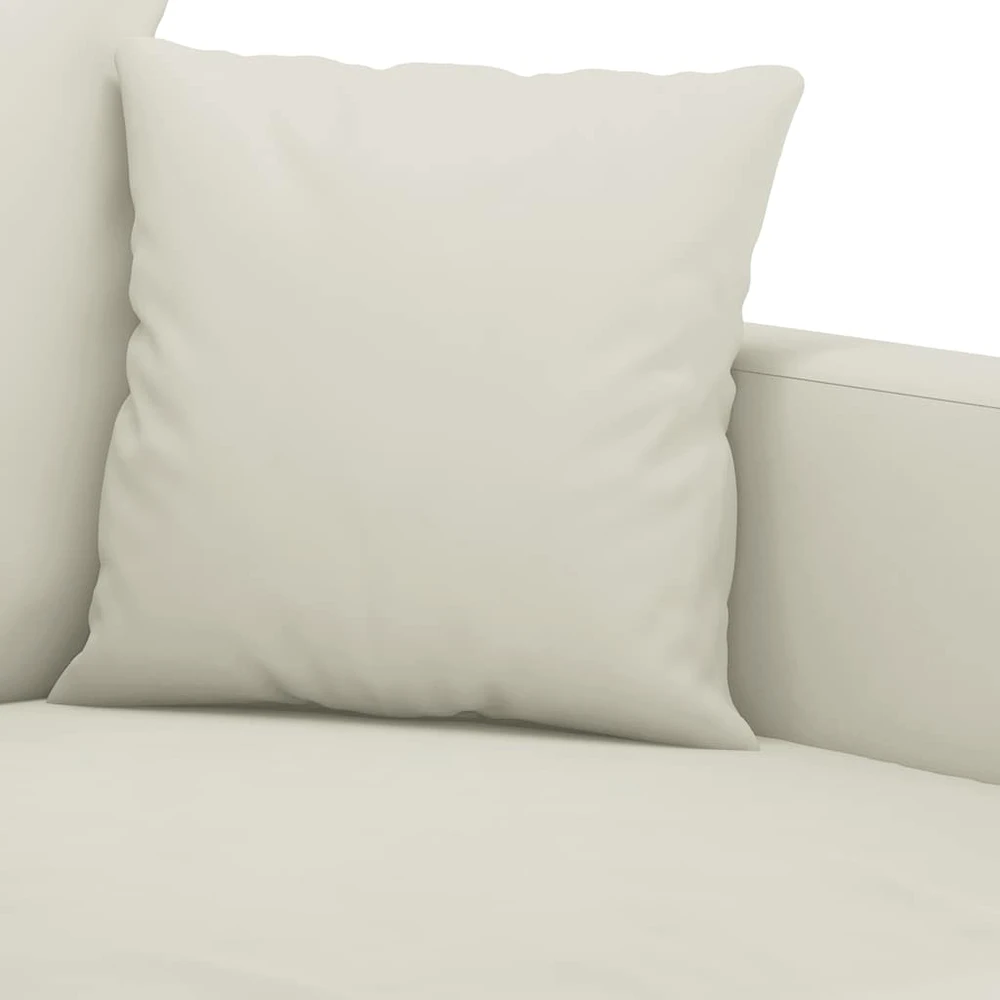 Sofa Sofos komplektas su pagalvėlėmis, 3 dalių, kreminis, aksomas