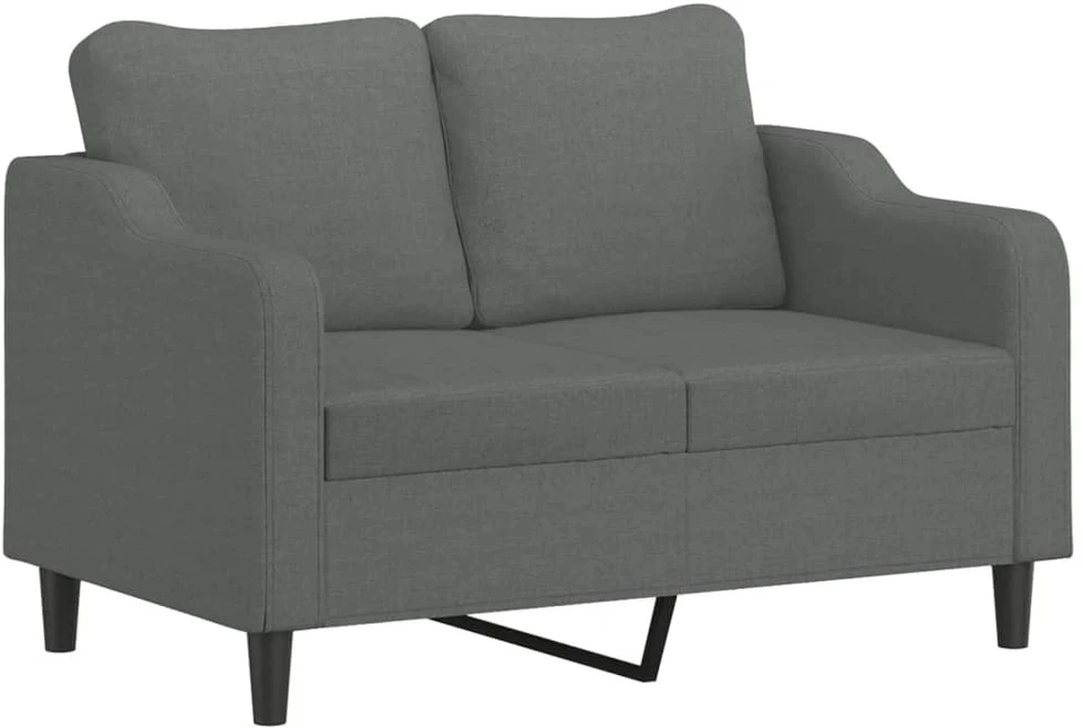 Sofa Sofos komplektas su pagalvėlėmis, 3 dalių, pilkas, audinys