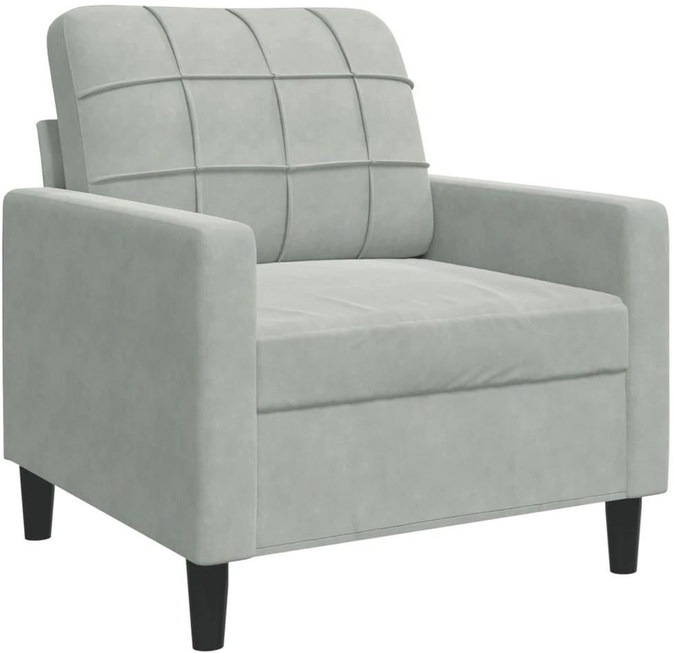 Sofa Sofos komplektas su pagalvėlėmis, 3 dalių, pilkas, aksomas