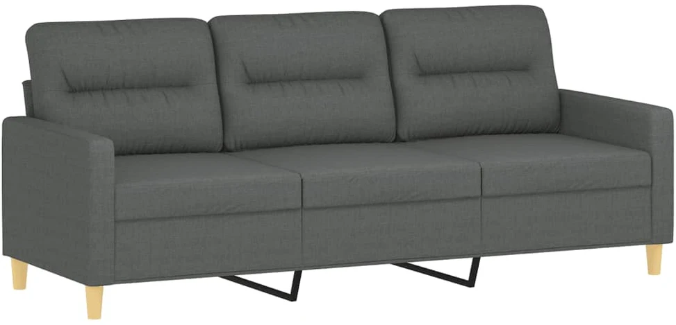 Sofa Sofos komplektas su pagalvėlėmis, 3 dalių, pilkas, audinys