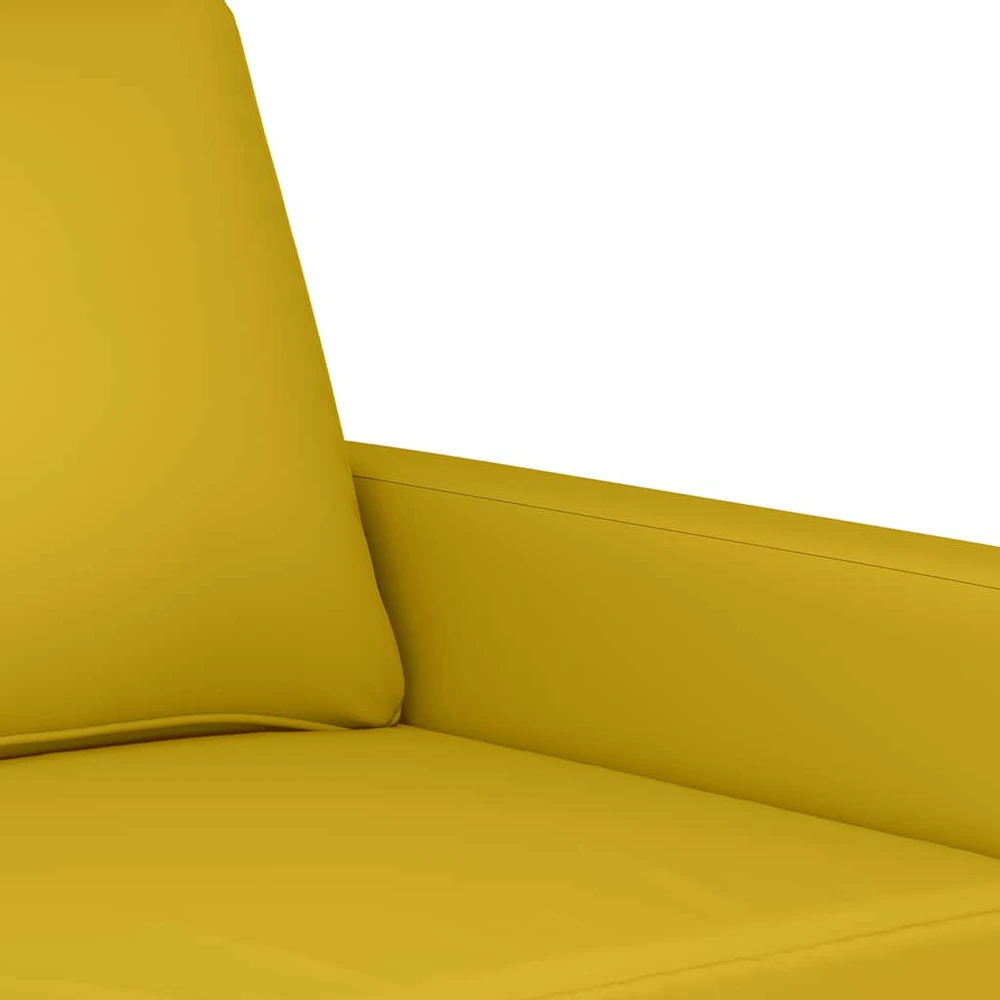 Sofa Sofos komplektas su pagalvėlėmis, 3 dalių, geltonas, aksomas