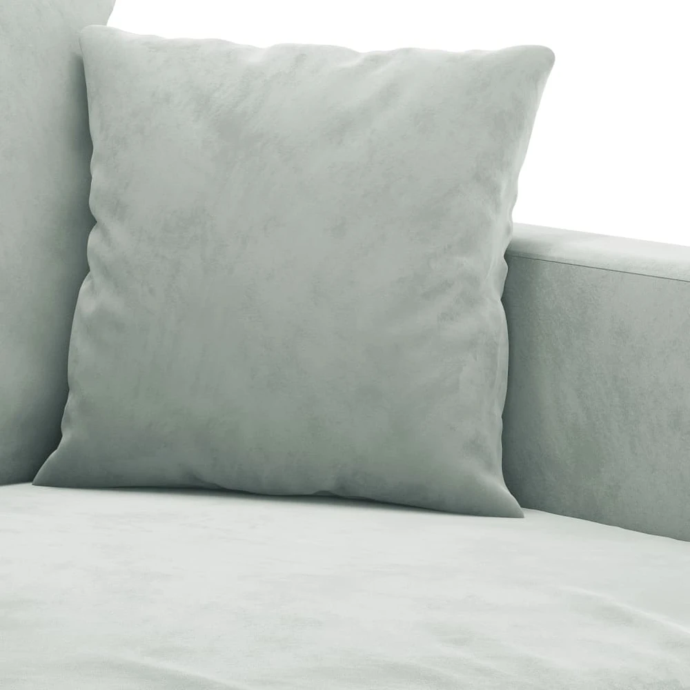 Sofa Sofos komplektas su pagalvėlėmis, 3 dalių, pilkas, aksomas