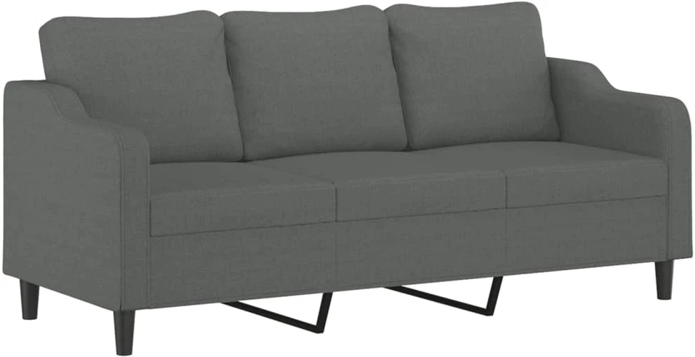Sofa Sofos komplektas su pagalvėlėmis, 4 dalių, pilkas, audinys