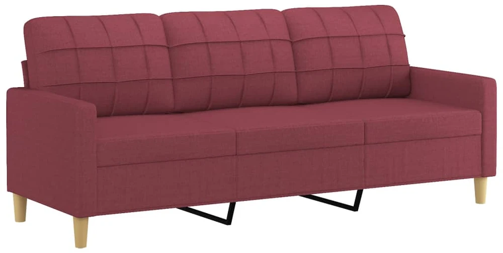 Sofa Sofos komplektas su pagalvėlėmis, 4 dalių, vyno, audinys