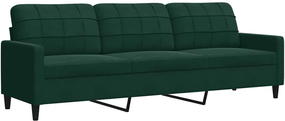 Sofa Sofos komplektas su pagalvėlėmis, 4 dalių, žalias, aksomas