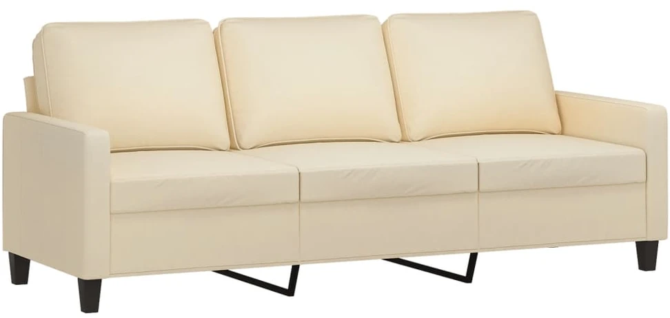 Sofa Sofos komplektas su pagalvėlėmis, 4 dalių, kreminis, audinys