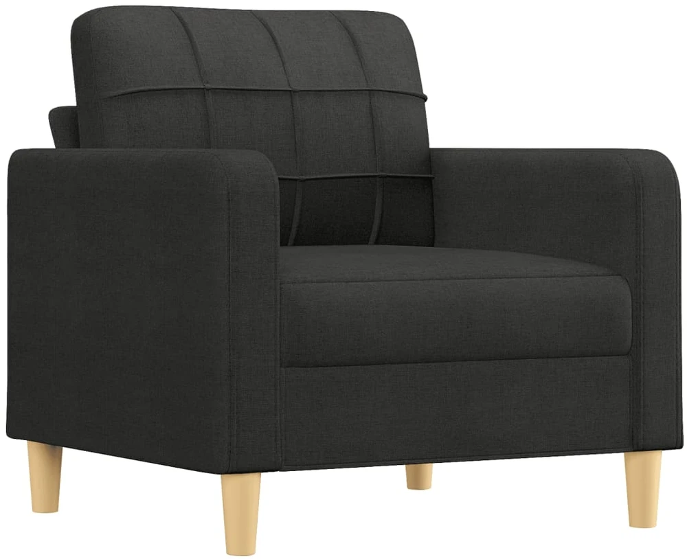 Sofa Sofos komplektas su pagalvėlėmis, 4 dalių, juodas, audinys