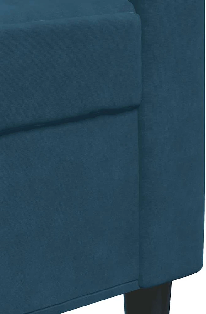 Sofa Sofos komplektas su pagalvėlėmis, 4 dalių, mėlynas, aksomas
