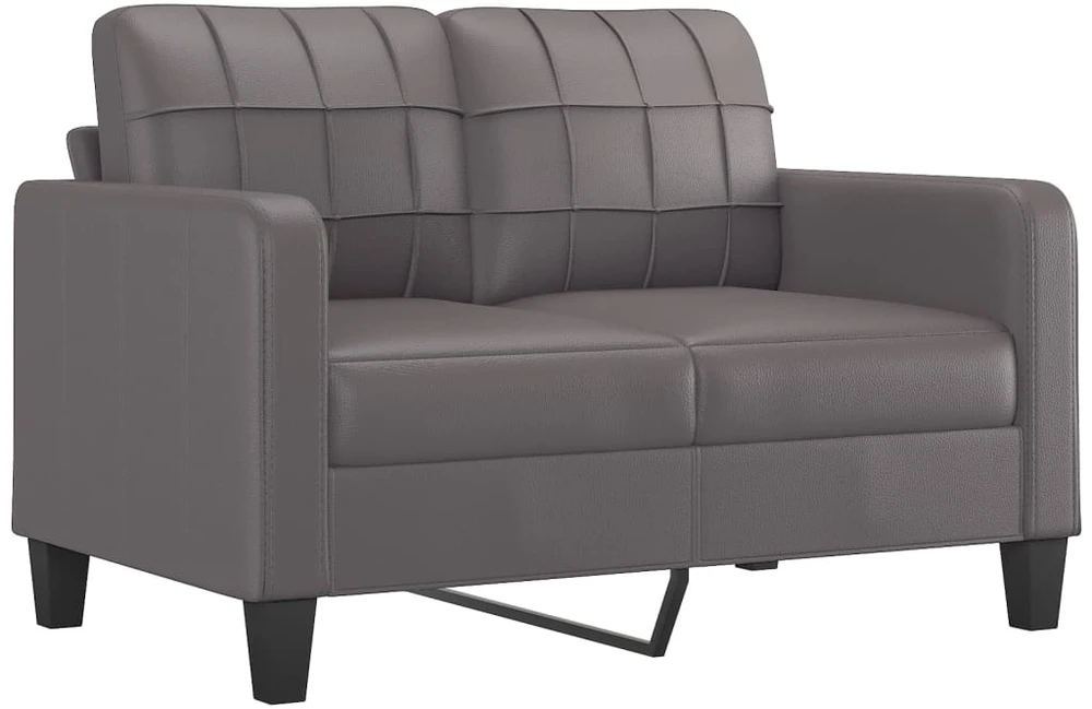 Sofa Sofos komplektas su pagalvėlėmis, 4 dalių, pilkas, dirbtinė oda