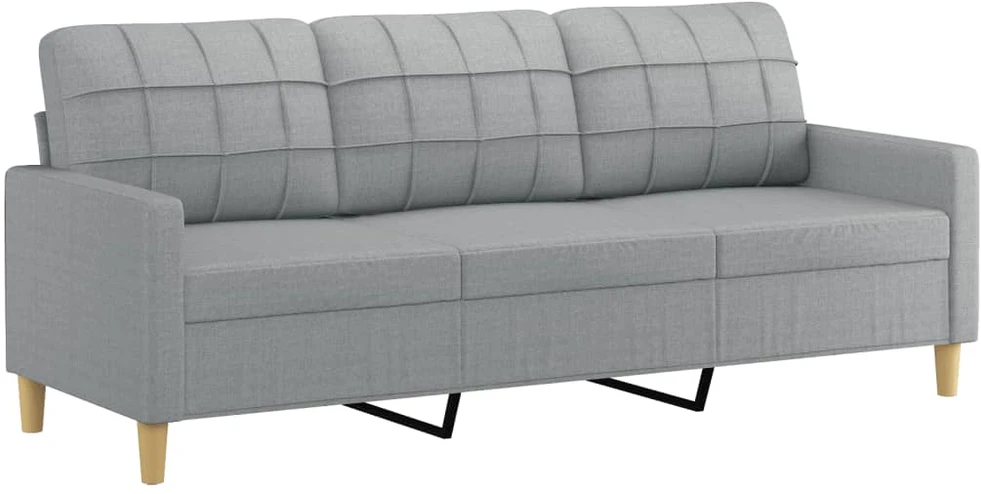 Sofa Sofos komplektas su pagalvėlėmis, 4 dalių, pilkas, audinys