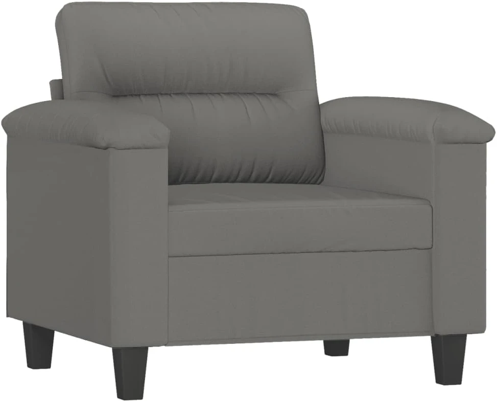 Sofa Sofos komplektas su pagalvėlėmis, 4 dalių, pilkas, audinys