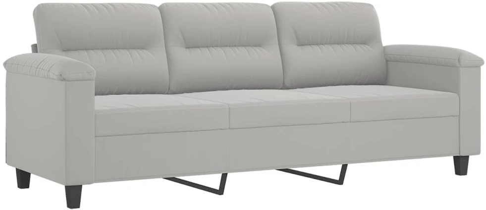 Sofa Sofos komplektas su pagalvėlėmis, 4 dalių, pilkas, audinys