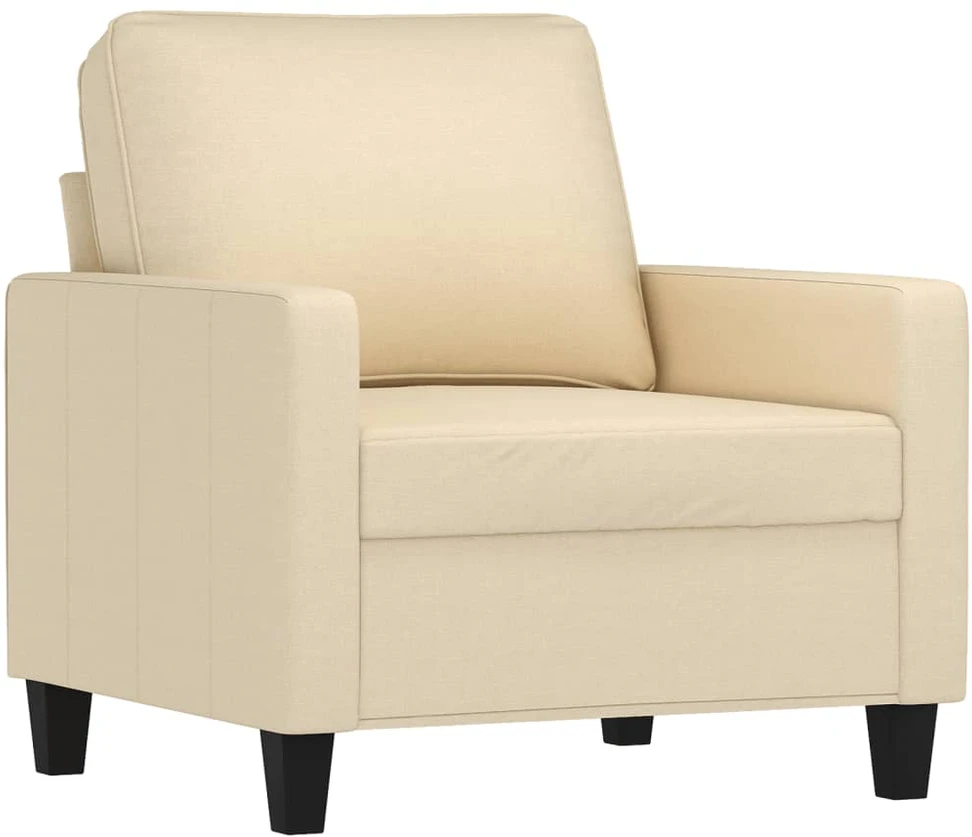 Sofa Sofos komplektas su pagalvėlėmis, 4 dalių, kreminis, audinys