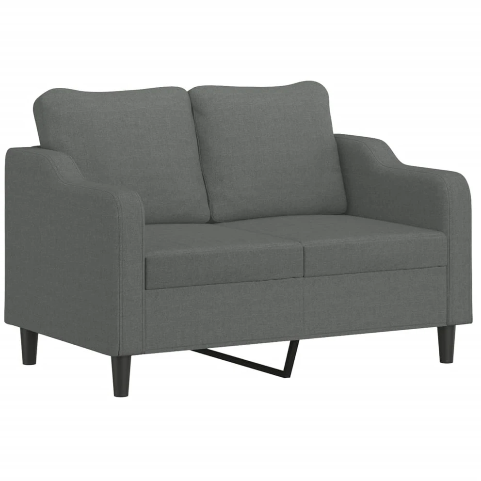Sofa Sofos komplektas su pagalvėlėmis, 4 dalių, pilkas, audinys