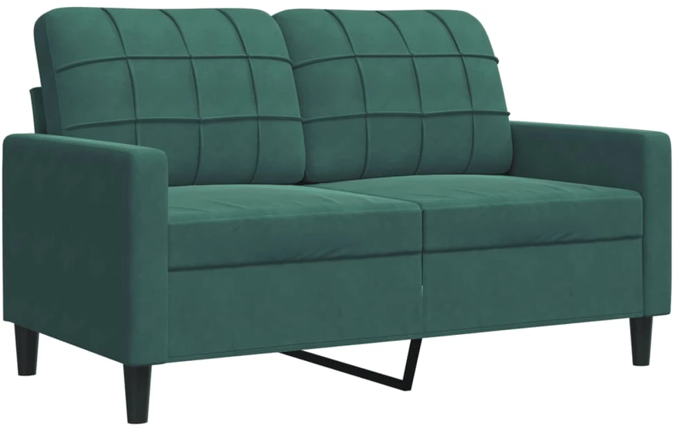 Sofa Sofos komplektas su pagalvėlėmis, 4 dalių, žalias, aksomas