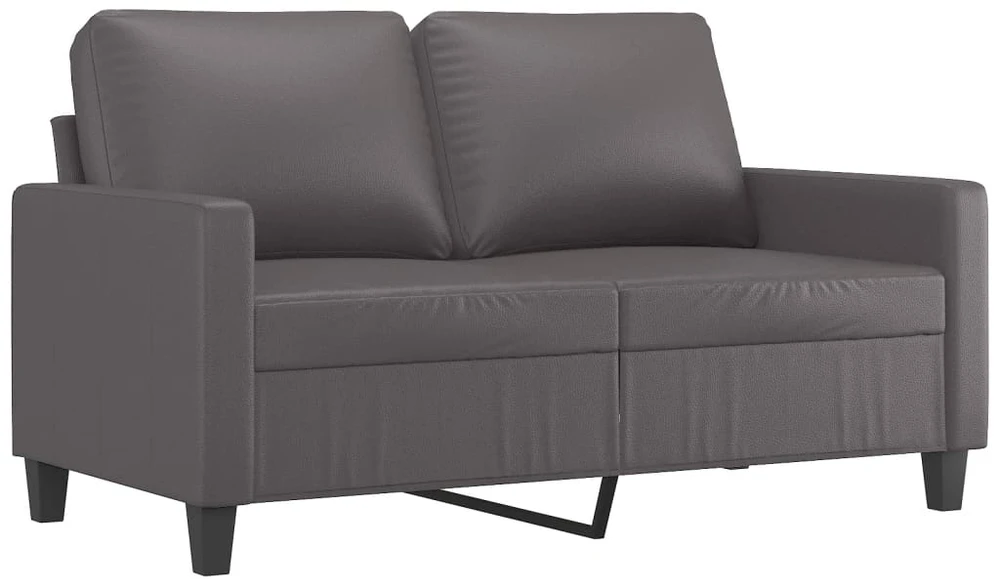 Sofa Sofos komplektas su pagalvėlėmis, 4 dalių, pilkas, dirbtinė oda
