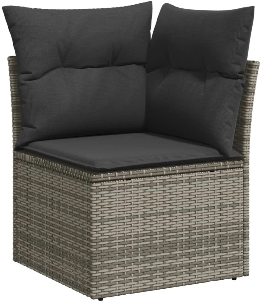 Lauko baldų komplektas Sofos komplektas su pagalvėlėmis, 6 dalių, pilkas, poliratanas